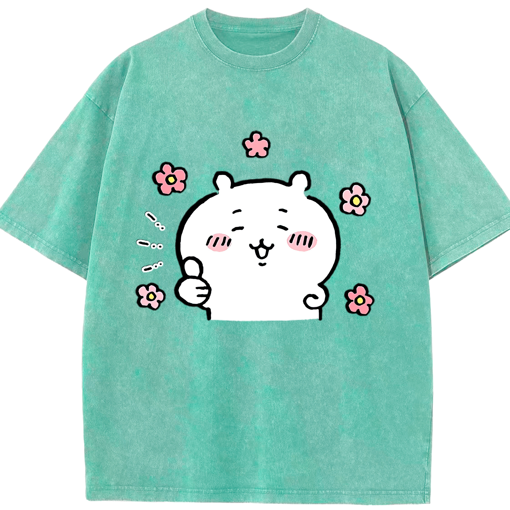 （画像用） ちいかわ ちいかわ Chii-kawa chiikawa 綿100% ヴィンテージ風 半袖Tシャツ（フロントプリント）